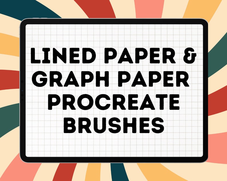 40 Lined Paper and Graph Procreate Brushset, Lined Paper Brush