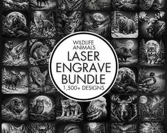 1500+ Hunting and Wildlife Animals Laser Engraving PNG Files for Slate Coasters, Entire Shop Sale, Laser Engraving Files, Laser Burn PNG