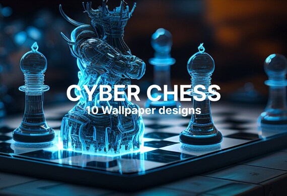 cyber chess success with technology Generative Art Stock Illustration