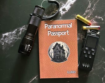 Illinois Ghost Hunting Passport & Stickers | Haunted Locations Guide | Paranormal Investigation Sites | Ghost Hunter Gift