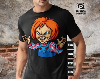 Chucky Svg , Chucky Horror movie svg, Halloween Svg, Movie Character Killer Svg , Cricut svg Files, Childs play design, Digital File