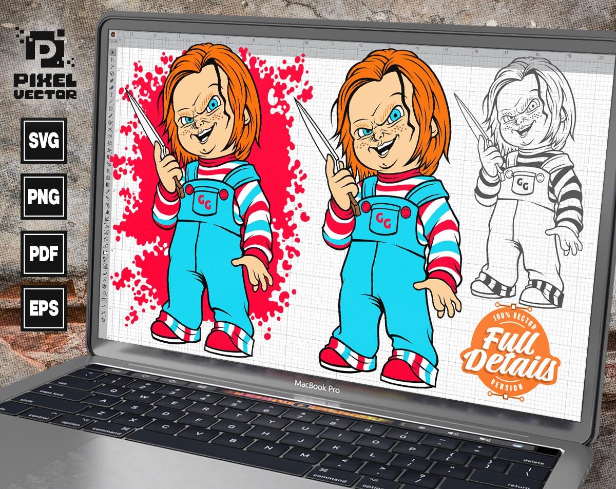 Chucky Svg , Chucky Horror Movie Svg, Chucky Clip, Art Halloween Svg ...