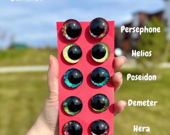 Individual Pairs of Crochet Amigurumi Handpainted Glitter Sinker Safety Eyes - Card 5