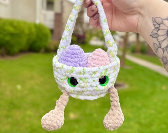 April the Easter Basket, Crochet Plushie, 100% Handmade, Easter Gift, Amigurumi Basket, Easter Basket Plush, Kawaii
