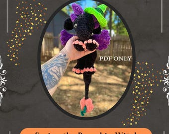 Sorina the Pumpkin Witch Snuggler Crochet Pattern