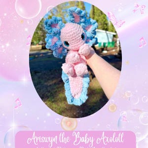 Ariswyn the Baby Axolotl Snuggler Crochet Pattern, Axolotl, Lovey, Crochet Axolotl, Amigurumi Axolotl, Plush Axolotl, Plush Pattern