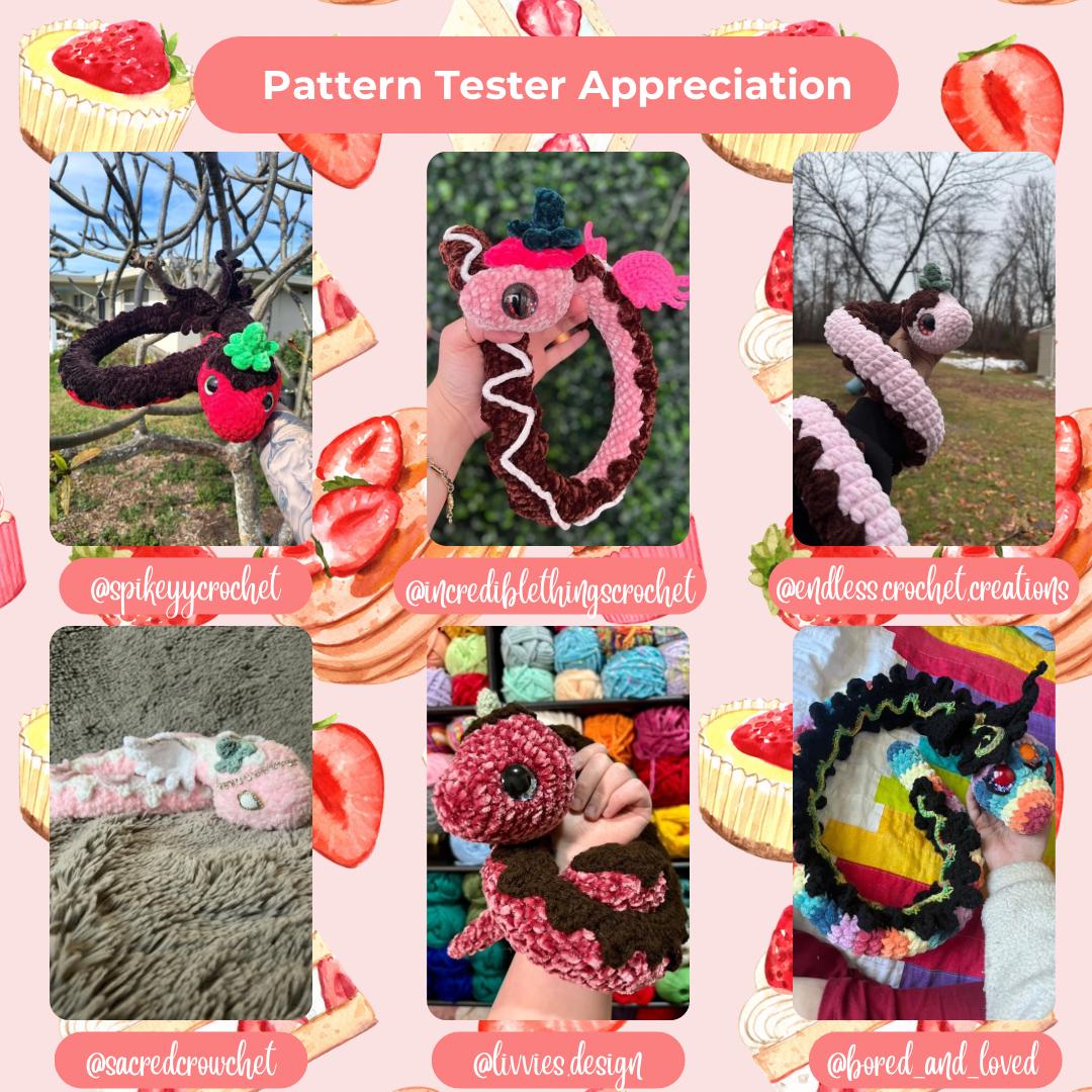 Velaria the Chocolate Strawberry Python Mod Crochet Pattern, Amigurumi ...
