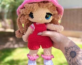 Etta the Bucket Hat Girlie, Amigurumi, 100% Handmade, Amigurumi Doll, Doll Plushie, Baby Shower Gift, Birthday, Doll Pattern, Handmade Doll