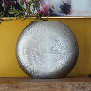 Metal vase 35.50x7x33 vase | Metal Vase | Decorative vase | Silver flower vase