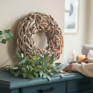 Deurkrans, wandkrans voor binnen 40, 55 of 65 cm diameter, praktisch om op te hangen, Coco in plakjes