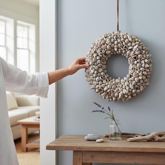 Shabby-natur Kranz / Türkranz / Wandkranz mit Coco-Früchten 40/55 cm Durchmesser