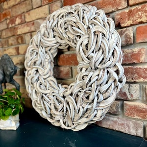 Door wreath wall wreath white 40, 55 and 65 cm diameter, practical hanging image 1
