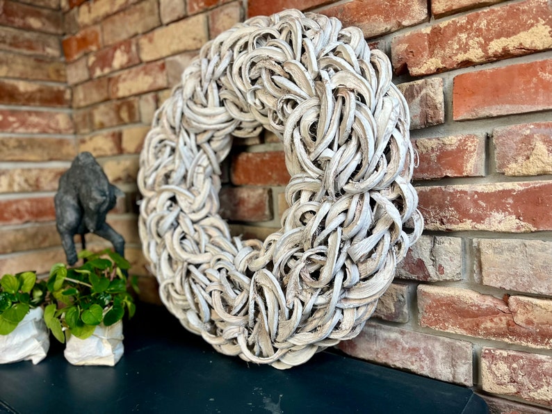 Door wreath wall wreath white 40, 55 and 65 cm diameter, practical hanging image 1