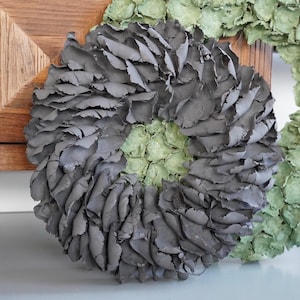 Deurkrans wandkrans 40 cm of 55 cm diameter krans palmbladeren donkergrijs