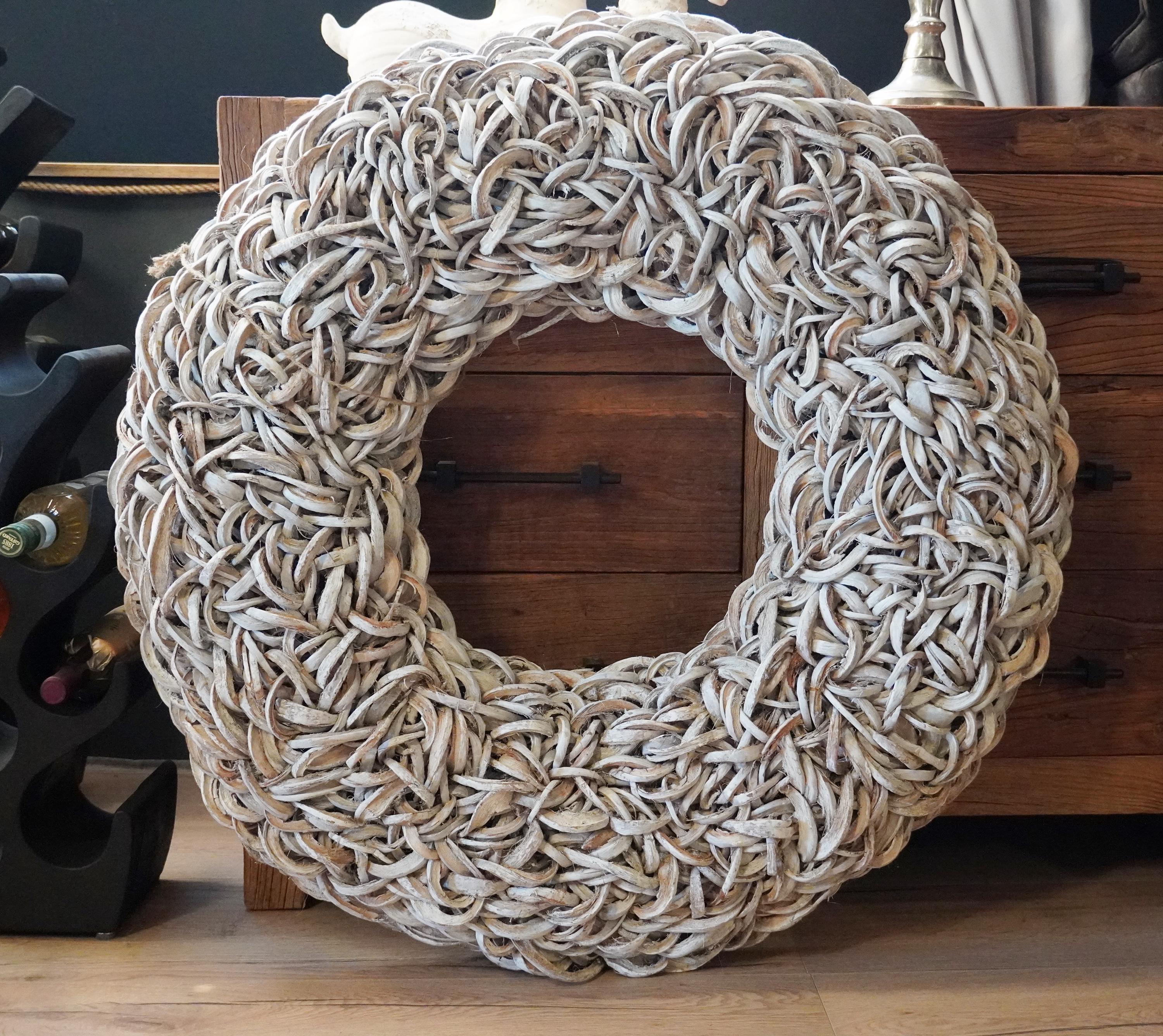 GLOREX Weidenkranz Grau – 200 Mm Ø, Geflochten Aus Rattan, Vielseitige Deko Für Zuhause & Bastelprojekte Weidenkranz Durchmesser 200 Mm