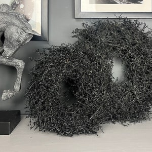 Eleganter Wandkranz / Türkranz, schwarzer, tiefschwarzer Asparagus-Kranz 28, 35 und 45 cm Durchmesser zdjęcie 5