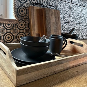 Elegant mango wood tray with character 29 x 49x 6 cm: serve in style, enjoy of course image 1