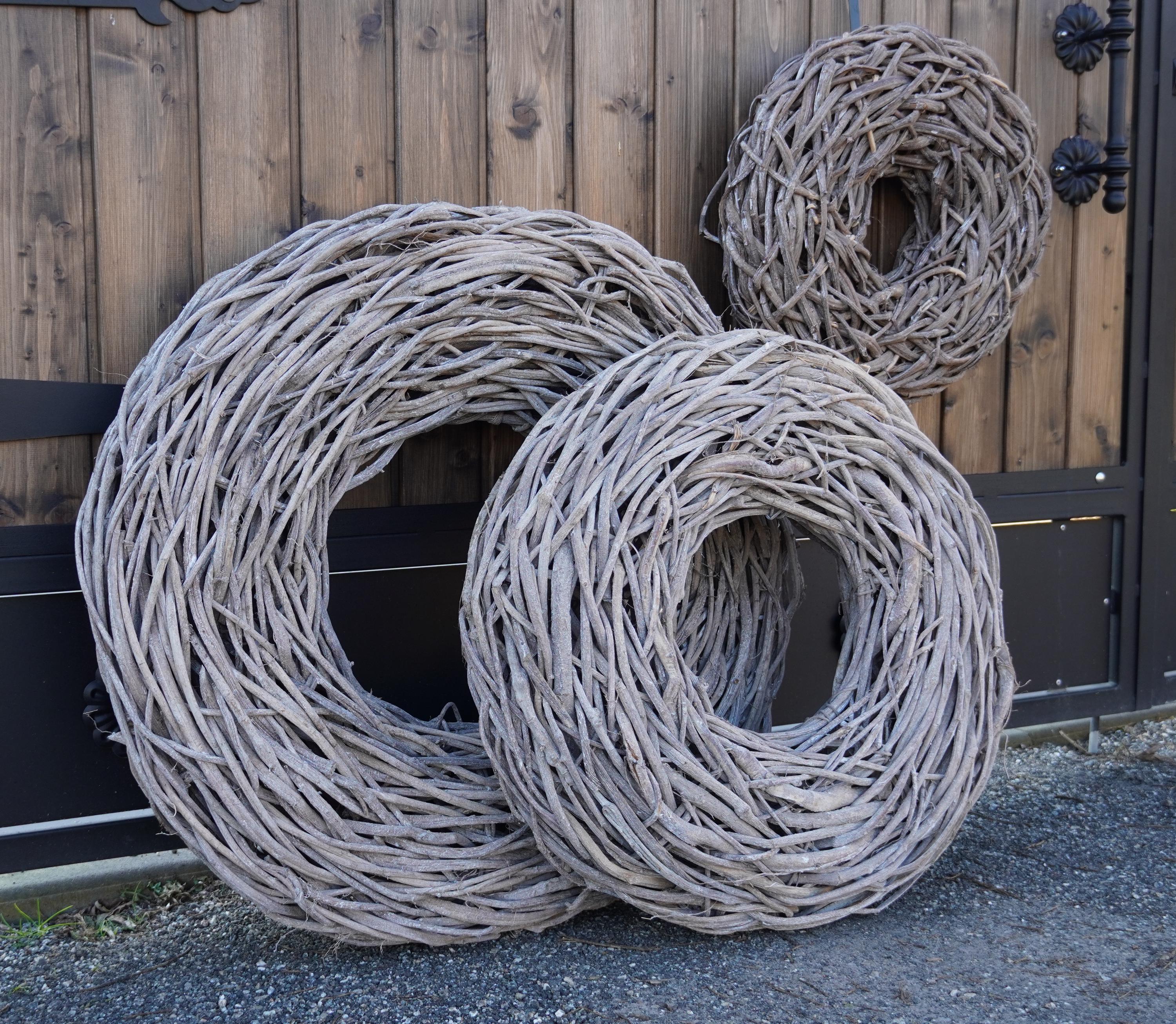 Rustikale Lianen-Kränze – Handgefertigte Outdoor-Deko in Treibholz-Optik 48 oder 65 cm