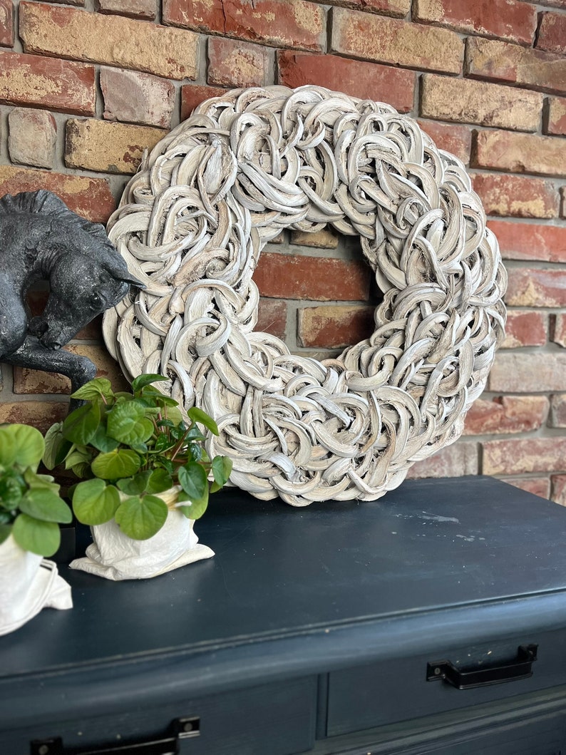 Door wreath wall wreath white 40, 55 and 65 cm diameter, practical hanging image 4