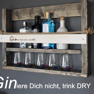 Personalized gin whiskey shelf black/white approx. 10 cm deep / width 60 100 cm image 2