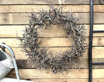 Corona de bonsái vintage de 45 cm de diámetro, corona de puerta, corona de pared