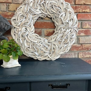 Door wreath wall wreath white 40, 55 and 65 cm diameter, practical hanging image 2