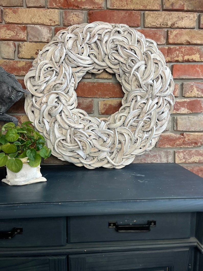 Door wreath wall wreath white 40, 55 and 65 cm diameter, practical hanging image 2