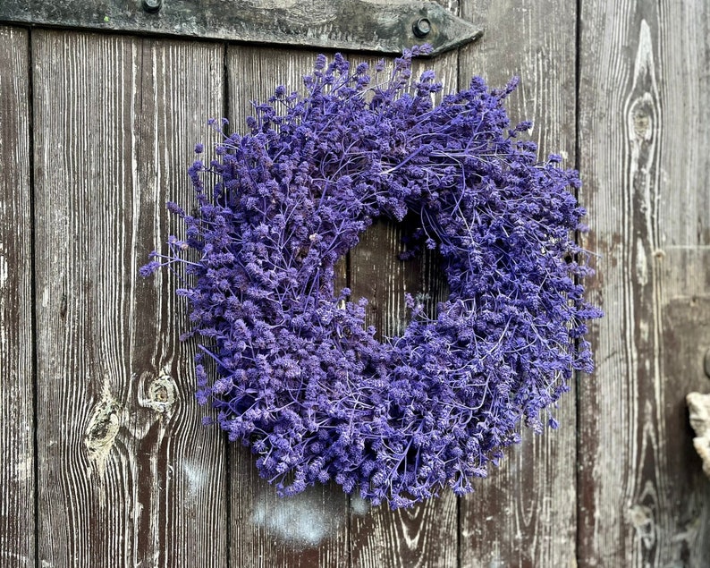 Couronne de lavande violette, pour porte et mur d'environ 25 ou 45 cm de diamètre image 1