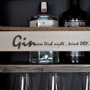 Personalized gin whiskey shelf black/white approx. 10 cm deep / width 60 100 cm image 4