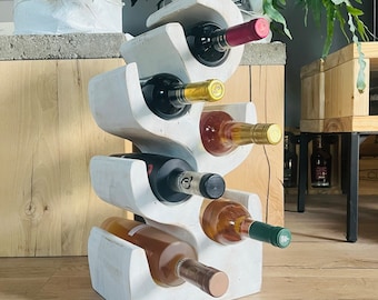 Casier à vin/support à vin en bois pour 6 bouteilles de vin (50 cm de haut, env. 26 cm de large et 17 cm de profondeur)