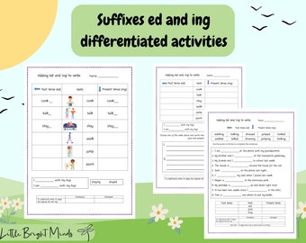 Sufijos ed y ing actividad (diferenciados)