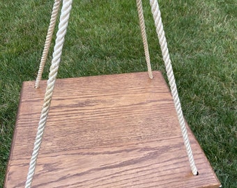 Amish made Wooden Tree Swing Seat Rope Pine Wood Swing Set 17.5x16.5"