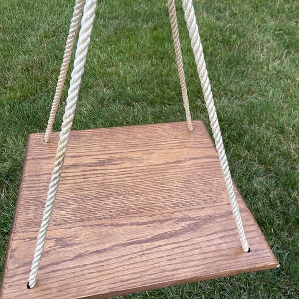 Amish made Wooden Tree Swing Seat Rope Pine Wood Swing Set 17.5x16.5"
