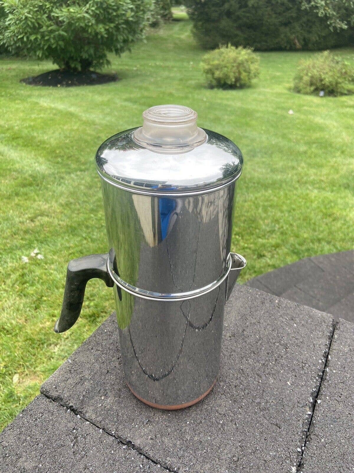 Revere Ware 6-8 Cup Stove Top Coffee Percolator Stainless Copper – Olde  Kitchen & Home
