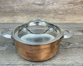 Vintage Dansk Norway Polaris Copper Pot 1.5 Quart/1.4 Liter Saucepan With Lid