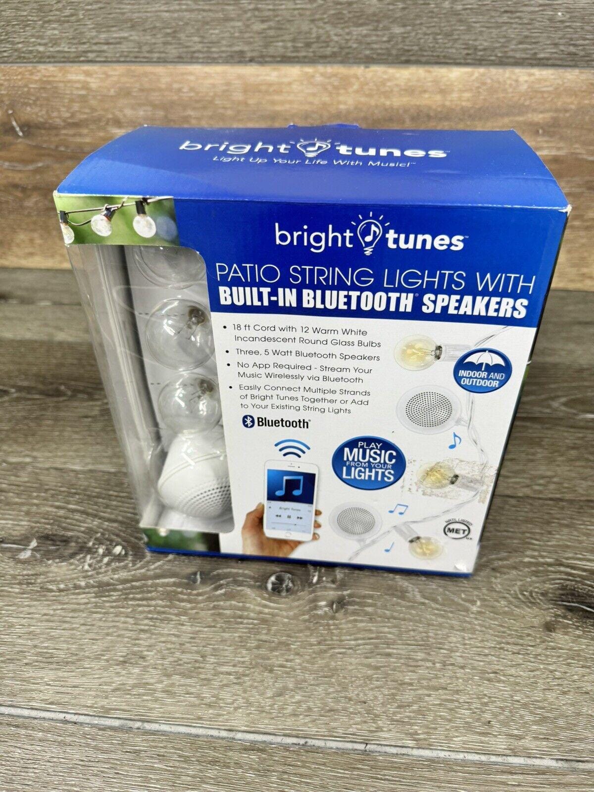 Bright Tunes Indoor/Outdoor White Incandescent String Lights with Bluetooth Speakers, White Cord Bright Tunes Indoor/Outdoor White Incandescent String Lights with Bluetooth Speakers, White Cord