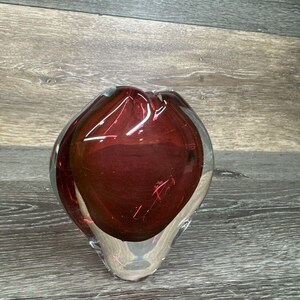 Orrefors Sweden Sven Palmquist Sommerso Red Glass Vase Mid Century 4 Tall image 4