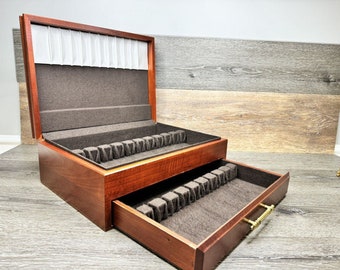 VTG Solid Wood Silverware Flatware Storage Chest Box Case Tarnish-Proof w/Drawer 16x11