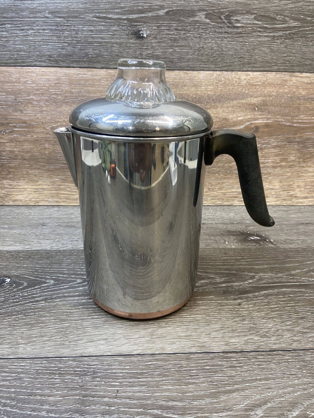 Vintage Revere Ware Coffee Pot Percolator 1801 Copper Clad Etsy