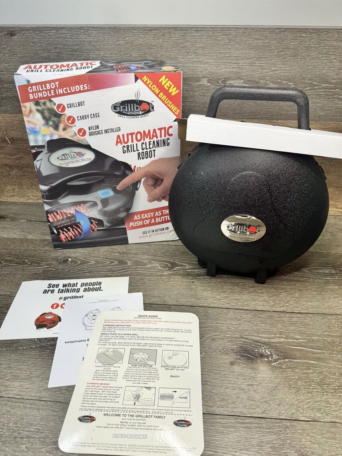 GRILLBOT Automatic Grill Cleaning Robot Rotating Replaceable Metal Brushes Alarm Etsy
