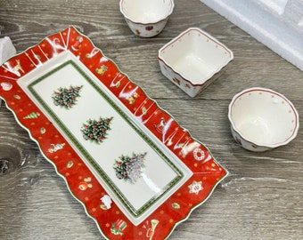 Villeroy and Boch Christmas Toy’s Delight 4 Piece Snack Bowls & Tray