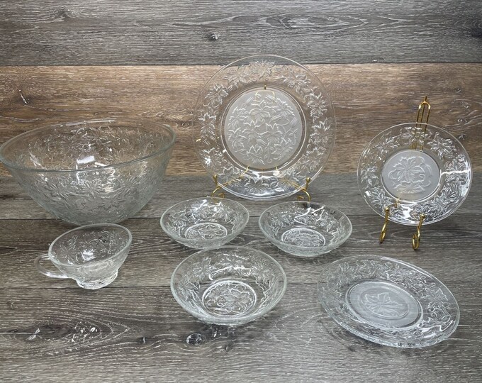 Princess House Fantasia Crystal Plates and Bowls 8 Pc Set Etsy