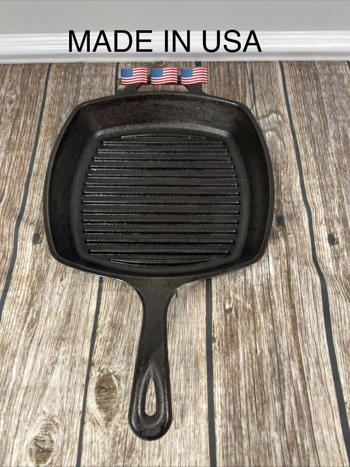 Cast by Calphalon Griddle Large Square Cast Iron Grill Pan Skillet 10x10  Grill