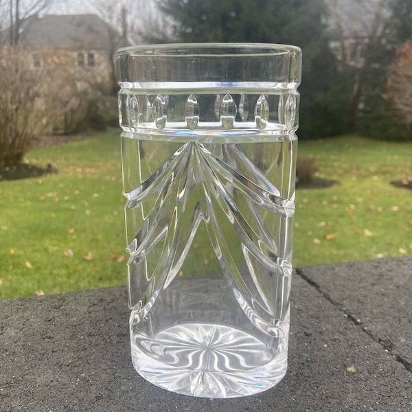 Vase ovale OVERTURE en cristal signé Waterford 8" de haut