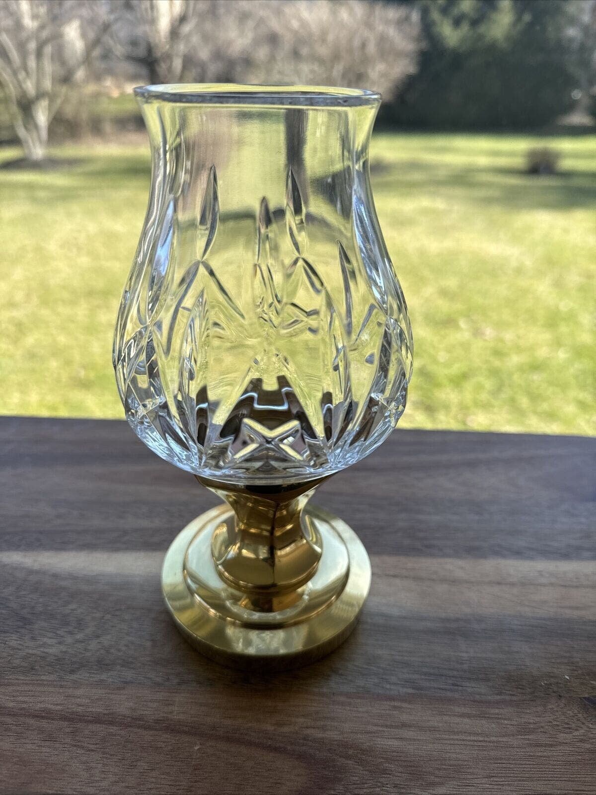 Waterford hurricane lamp cheap with brass base