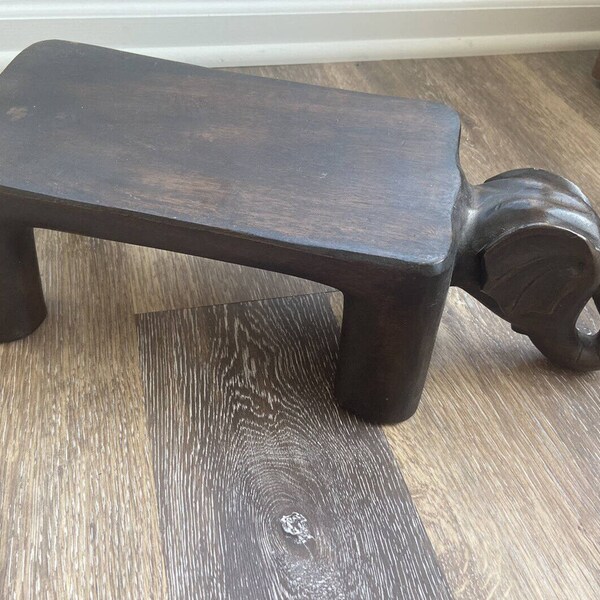 Wooden Elephant Plant Stand Etsy