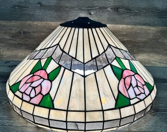 Tiffany Style 22” Large Stained Glass Pendant Hanging Lamp Light Shade 22x10.5”