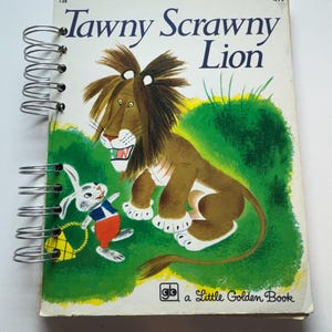 Cuaderno infantil vintage "Tawny Scrawny Lion", Little Golden Book, reutilizado, 1952