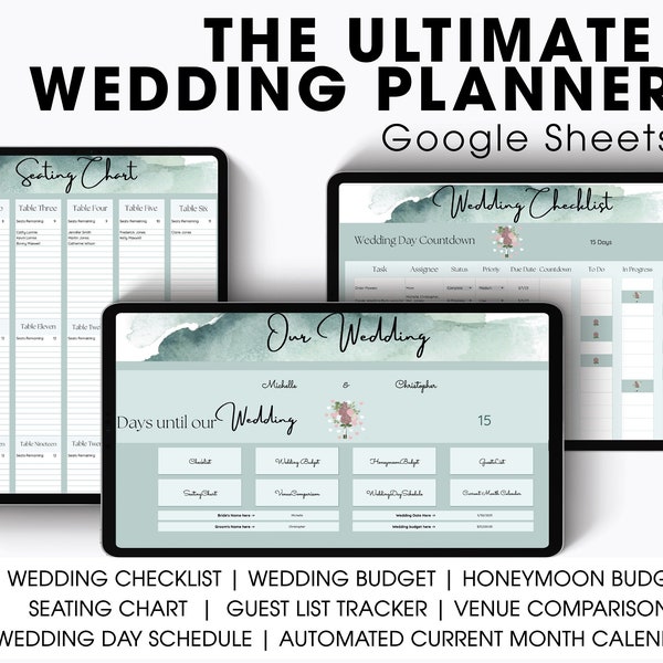 Wedding Planner Google Sheets Wedding Checklist Wedding Seating Chart ...