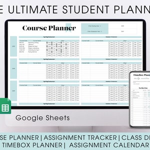 Academic planner digital planner college planner good study habits assignment tracker to do list time blocking schedule assignment tracker